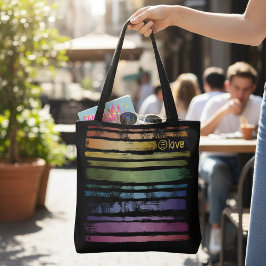 Bolso De Tela Igualdad Amor Arcoíris Pinceladas LGBTQ ID656