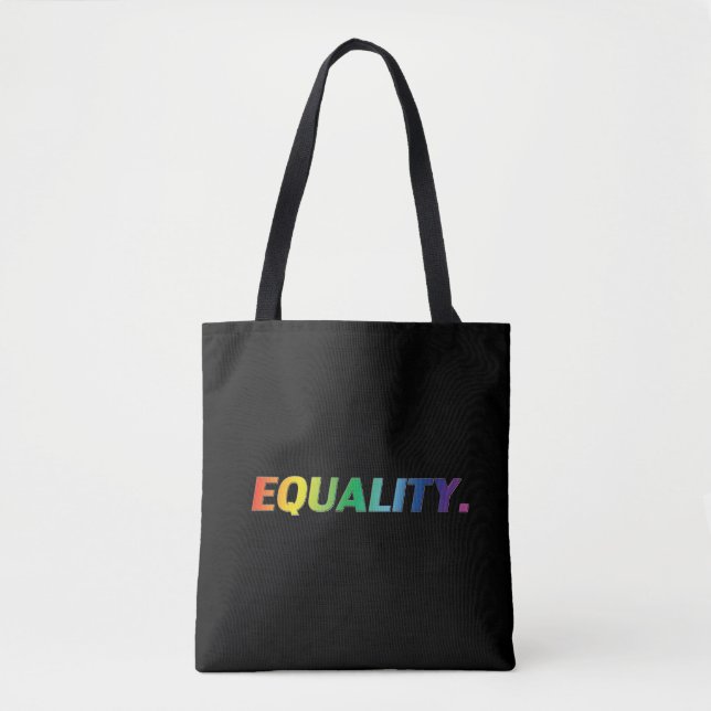 Bolso De Tela Igualdad Lgbtq Lgbt orgullo gay arco iris negro (Anverso)