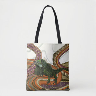 Bolso De Tela iguana verde