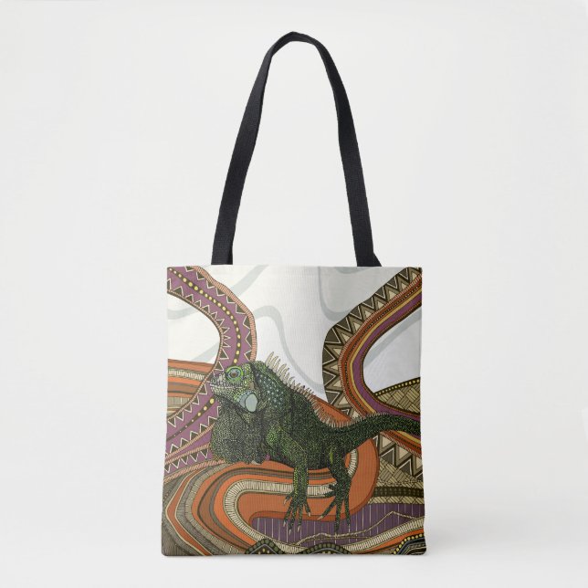 Bolso De Tela iguana verde (Anverso)