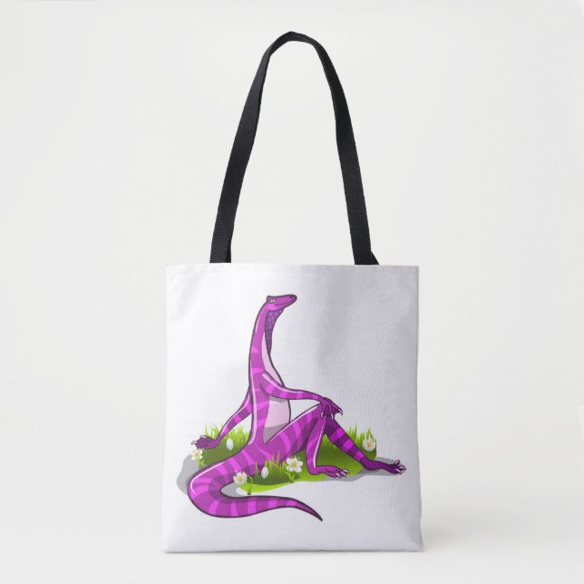 Bolso De Tela Iguanodon Mostrando Su Belleza Natural. (Anverso)