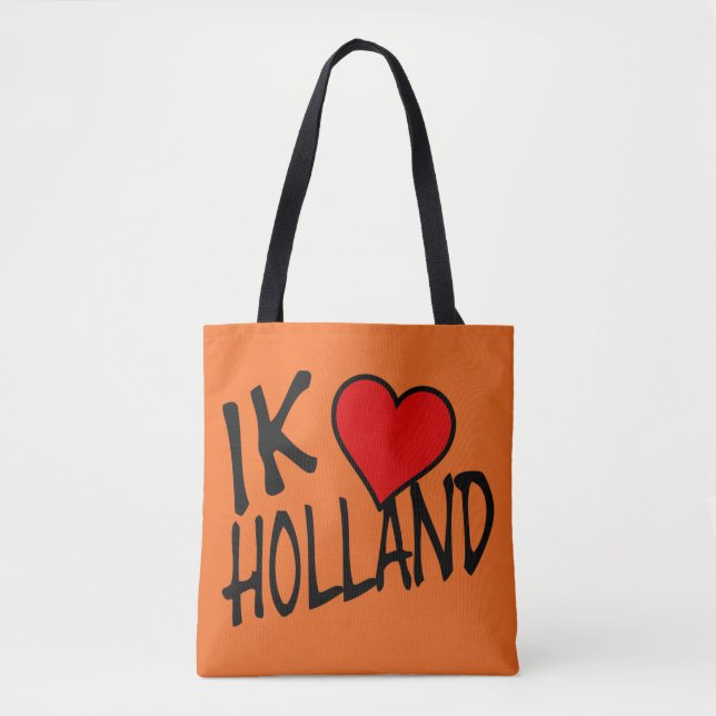 Bolso De Tela Ik Heart Holland bk on o stcnt (Anverso)