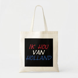 Bolso De Tela Ik Hou Van Holland overlay sobre negro btcnt