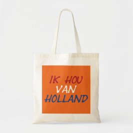 Bolso De Tela Ik Hou Van Holland sobre el naranja pero no sobre