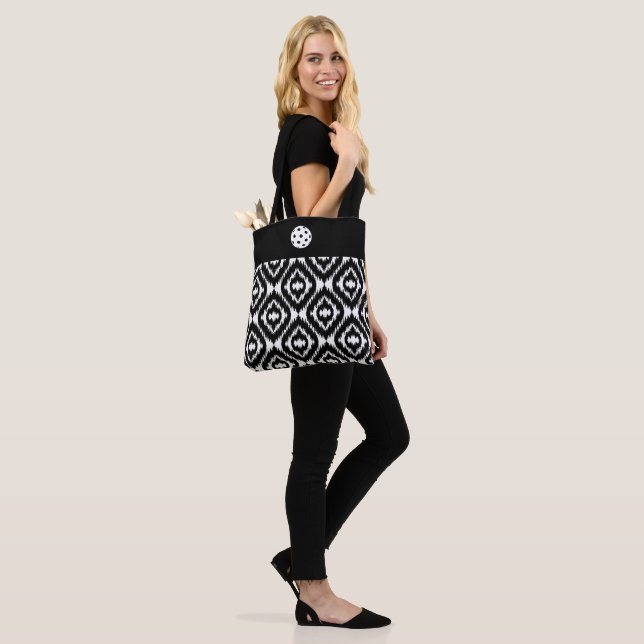 Bolso De Tela Ikat blanco negro tote (Puesto)