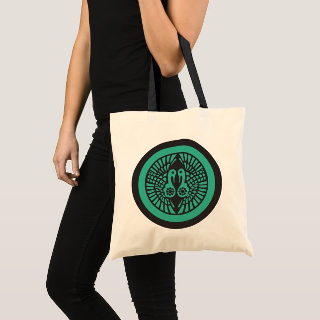 Bolso De Tela Ikko Ikki Mon japonés Clan gris oscuro verde (Anverso (producto))