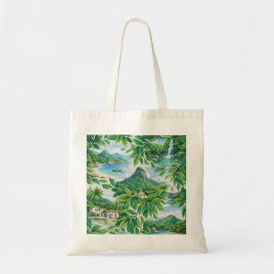 Bolso De Tela Ilha Grande Brasil Patrón de Hoja de Playa Tropica