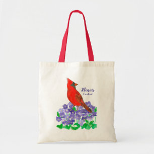 Bolso De Tela Illinois Souvenir Cardenal Púrpura Violetas
