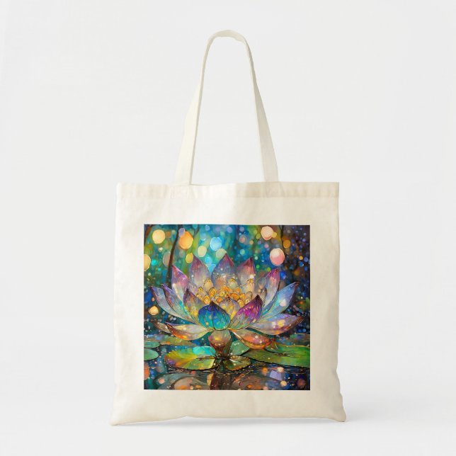 Bolso De Tela Illuminated Blooming Lotus Flower (Frente)