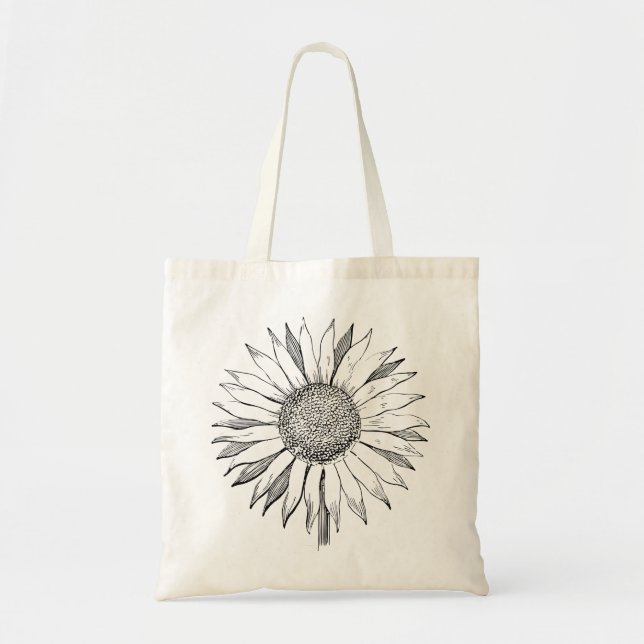 Bolso De Tela Illustrated Sunflower (Frente)
