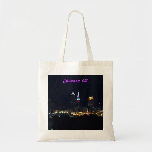 Bolso De Tela Iluminación arcoiris Cleveland OH Tote Bag (Frente)