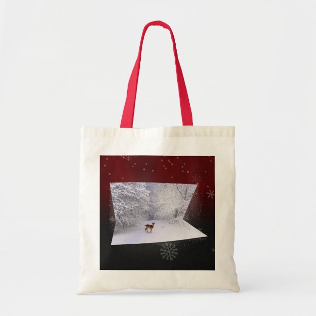 Bolso De Tela Ilusión 3D "Sueños de nieve" (Frente)