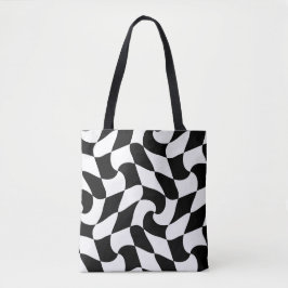 Bolso De Tela ilusión óptica en blanco y negro