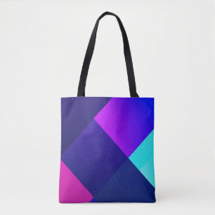 Bolso De Tela Ilustracion a cuadros morados y negros