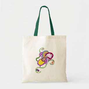 Bolso De Tela Ilustracion abstracto de flor funky