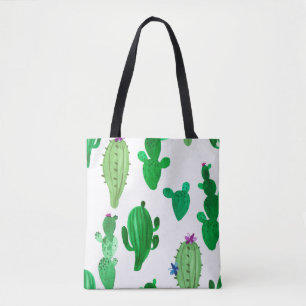 Bolso De Tela Ilustracion acuarela de cactus del desierto de tin