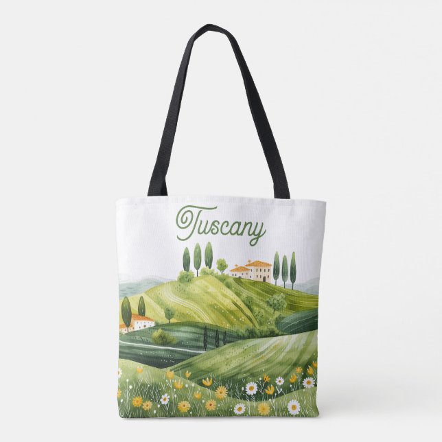 Bolso De Tela Ilustracion acuático cutáneo de la Italia toscana (Reverso)