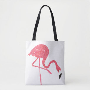 Bolso De Tela Ilustracion acuático de flamencos rosados