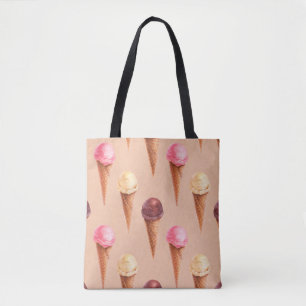 Bolso De Tela Ilustracion acuático de helado. Lámina sin costura
