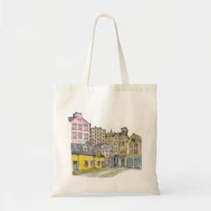 Bolso De Tela Ilustracion acuático Old Town Edinburgh