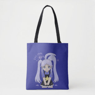 Bolso De Tela Ilustración Adorable de una Chica Triste Dibujada