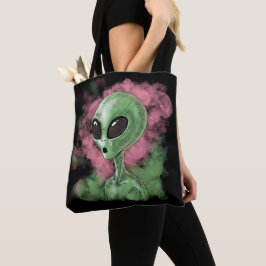 Bolso De Tela Ilustracion alienígena clásico