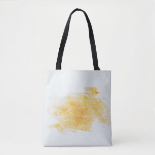 Bolso De Tela Ilustracion amarillo y blanco