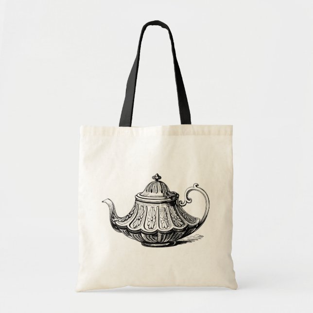 Bolso De Tela Ilustracion antiguo de la tetera (Frente)
