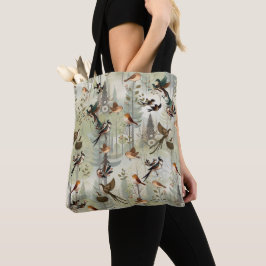 Bolso De Tela Ilustracion artístico de aves simplistas de estilo