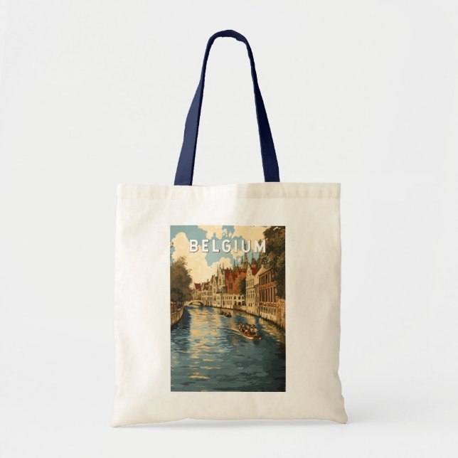 Bolso De Tela Ilustracion Bélgica Viaje de arte (Frente)