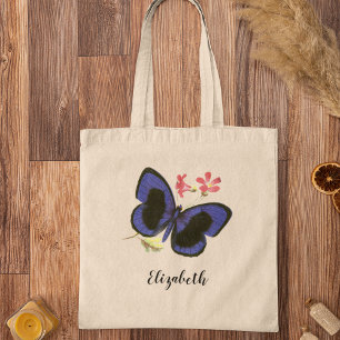 Bolso De Tela Ilustracion Bella Artes de mariposa azul de Victor
