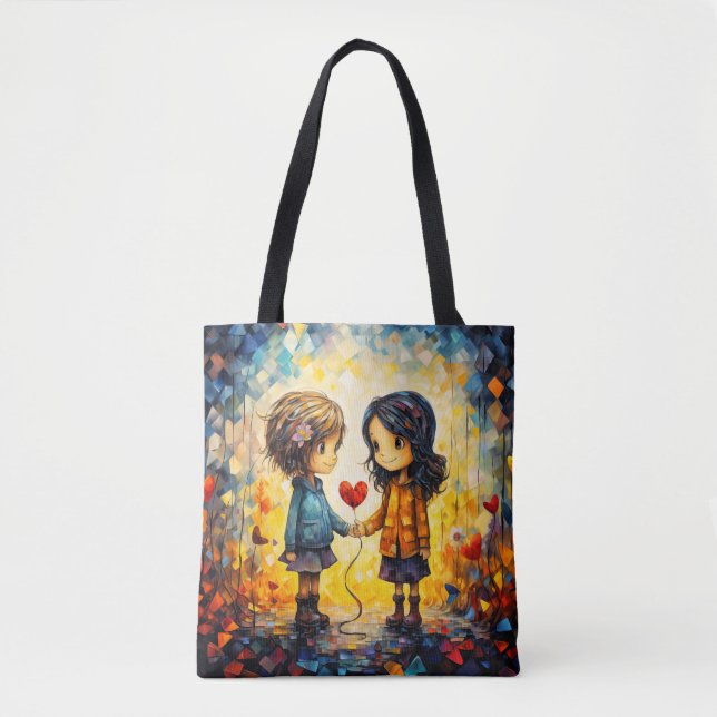 Bolso De Tela Ilustracion Best Of Friends (Anverso)