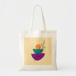 Bolso De Tela Ilustración boho de hojas