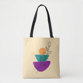 Bolso De Tela Ilustración boho de hojas