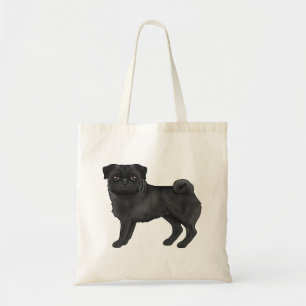 Bolso De Tela Ilustración Bonita Diseño de Raza de Perro Mops Pu