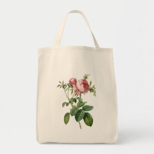 Bolso De Tela ilustracion botánico rosa rosa rosa rosa pintado,