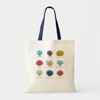 Bolso De Tela Ilustracion botánico vintage de ID de coral SPS