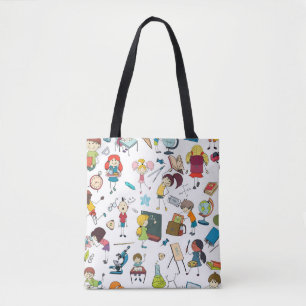 Bolso De Tela Ilustración breve de vuelta a los escolares