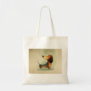 Bolso De Tela Ilustración caprichosa de perro - Dachshund adorab