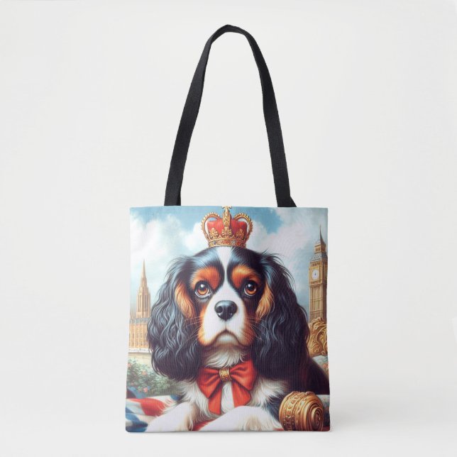 Bolso De Tela Ilustracion Cavalier King Charles Spaniel (Anverso)