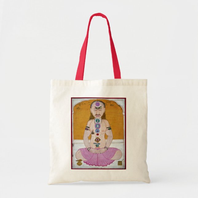 Bolso De Tela Ilustracion Chakra Yoga para la Meditación (Frente)