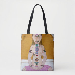 Bolso De Tela Ilustracion Chakra Yoga para la Meditación