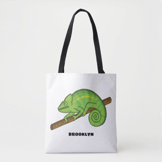 Bolso De Tela Ilustracion Chameleon de Parson (Anverso)