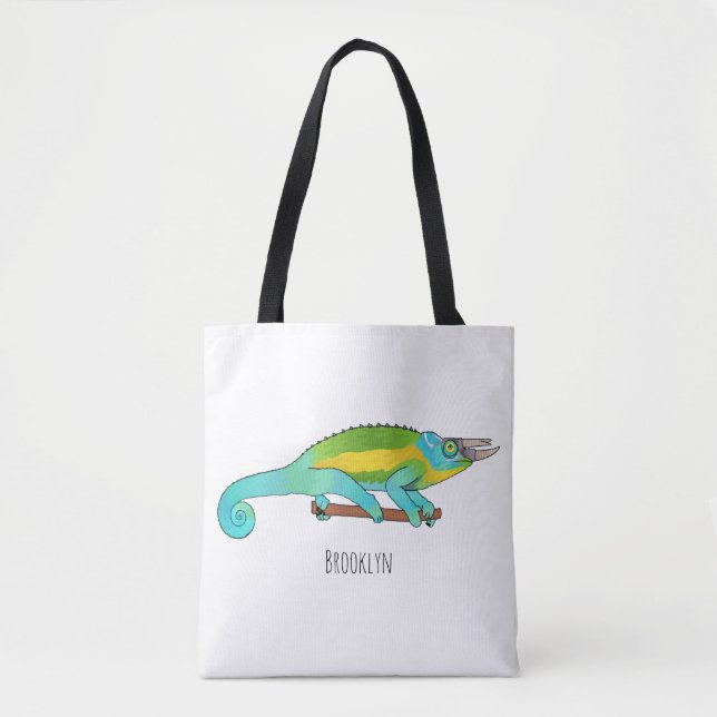 Bolso De Tela Ilustracion chameleon personalizado de Jackson (Anverso)