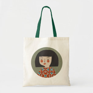 Bolso De Tela ilustracion Chica