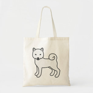 Bolso De Tela Ilustracion chiíta blanco inu lindo de perro caric