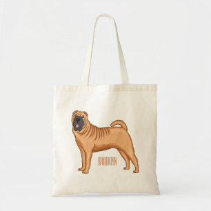 Bolso De Tela Ilustracion chino de personalizado de perro Shar-P