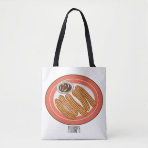 Bolso De Tela Ilustracion Churro personalizado
