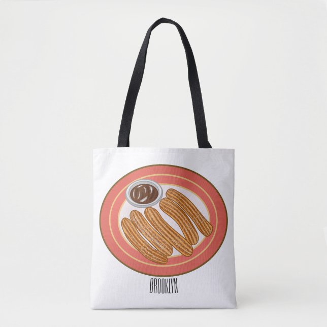 Bolso De Tela Ilustracion Churro personalizado (Anverso)
