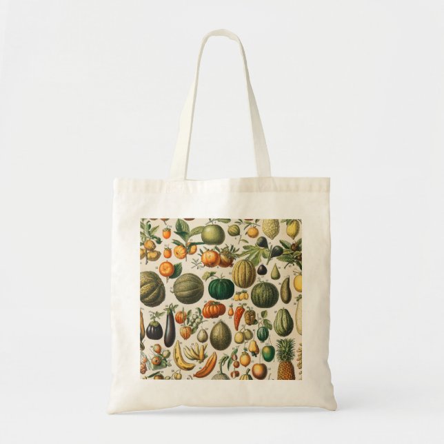 Bolso De Tela Ilustracion científico botánico de frutas (Frente)